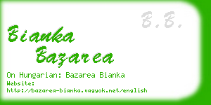 bianka bazarea business card